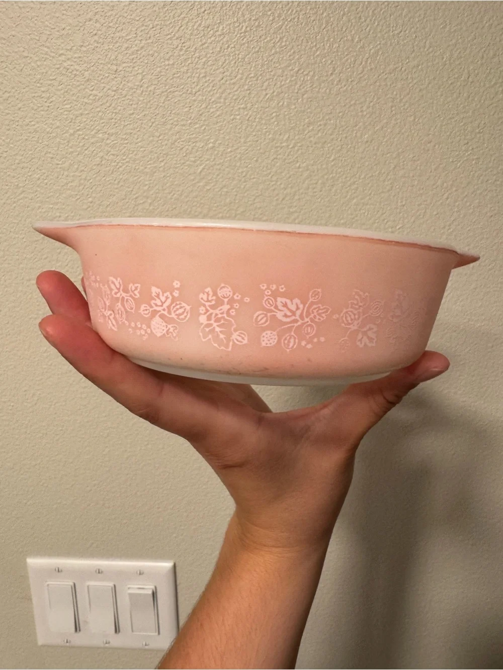 Small Pink Floral Vintage pyrex Bowl